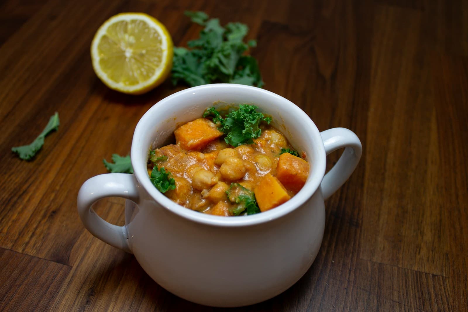 Sauté de courge butternut, pois chiches et épinards